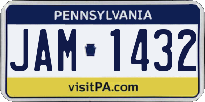 PA license plate JAM1432