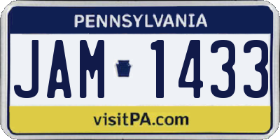 PA license plate JAM1433