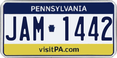 PA license plate JAM1442