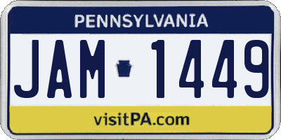 PA license plate JAM1449