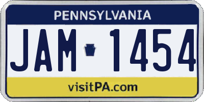 PA license plate JAM1454