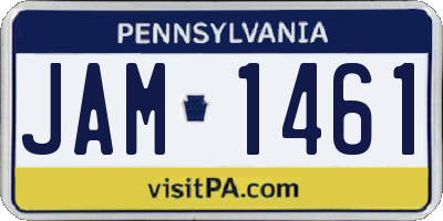 PA license plate JAM1461