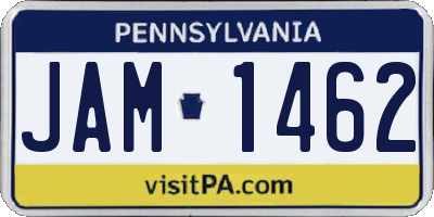 PA license plate JAM1462