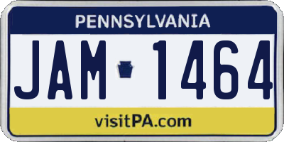 PA license plate JAM1464