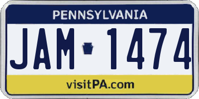 PA license plate JAM1474