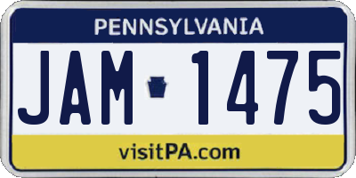 PA license plate JAM1475