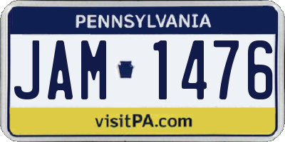 PA license plate JAM1476