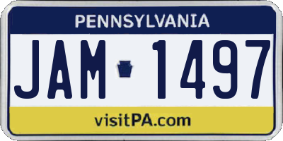 PA license plate JAM1497