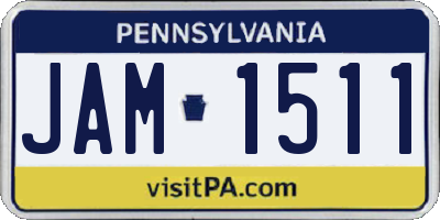 PA license plate JAM1511