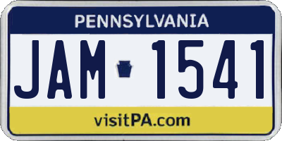PA license plate JAM1541
