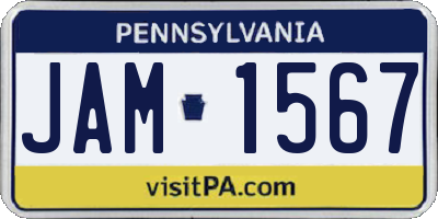 PA license plate JAM1567