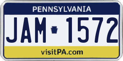 PA license plate JAM1572