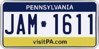 PA license plate JAM1611