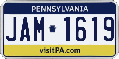 PA license plate JAM1619