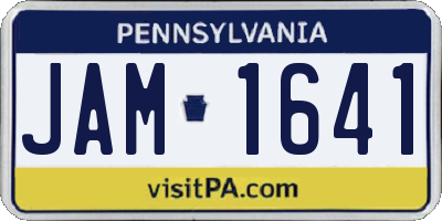 PA license plate JAM1641