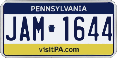 PA license plate JAM1644
