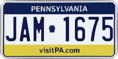 PA license plate JAM1675