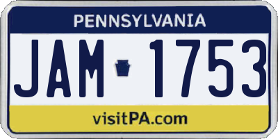 PA license plate JAM1753