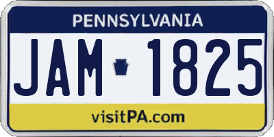 PA license plate JAM1825
