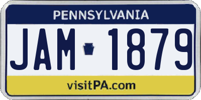PA license plate JAM1879