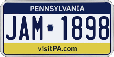 PA license plate JAM1898