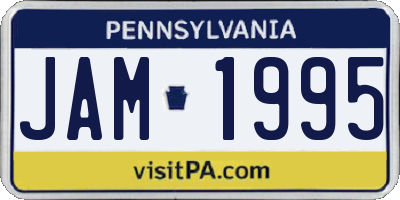 PA license plate JAM1995