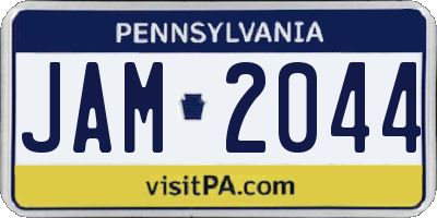 PA license plate JAM2044