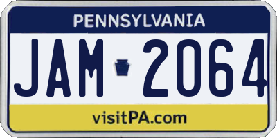 PA license plate JAM2064