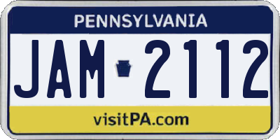 PA license plate JAM2112