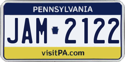 PA license plate JAM2122