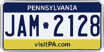 PA license plate JAM2128