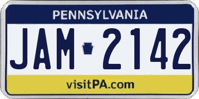 PA license plate JAM2142