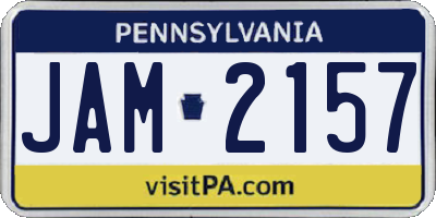 PA license plate JAM2157