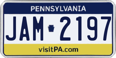PA license plate JAM2197