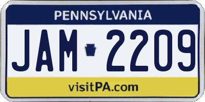 PA license plate JAM2209