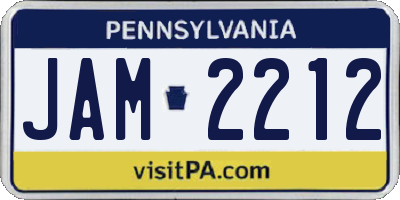 PA license plate JAM2212