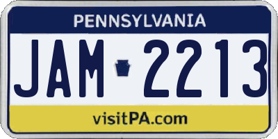 PA license plate JAM2213