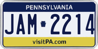 PA license plate JAM2214