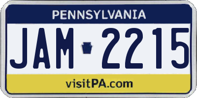 PA license plate JAM2215