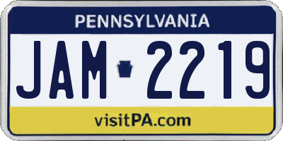 PA license plate JAM2219