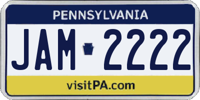 PA license plate JAM2222