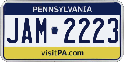 PA license plate JAM2223