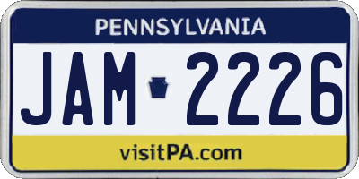 PA license plate JAM2226