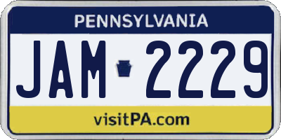 PA license plate JAM2229