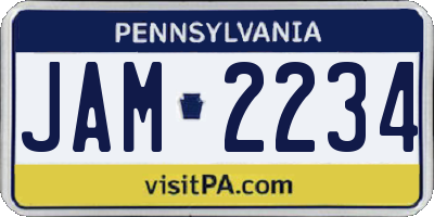 PA license plate JAM2234