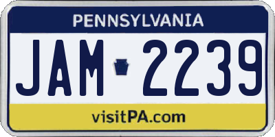 PA license plate JAM2239