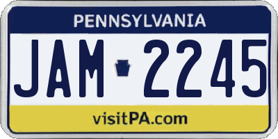 PA license plate JAM2245