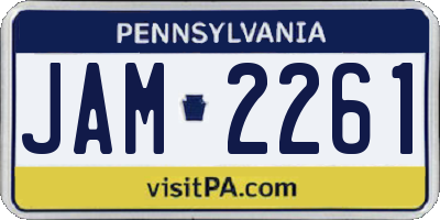 PA license plate JAM2261