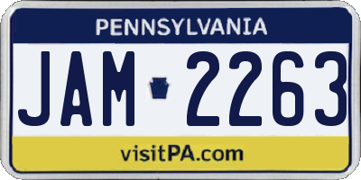 PA license plate JAM2263