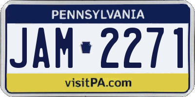 PA license plate JAM2271